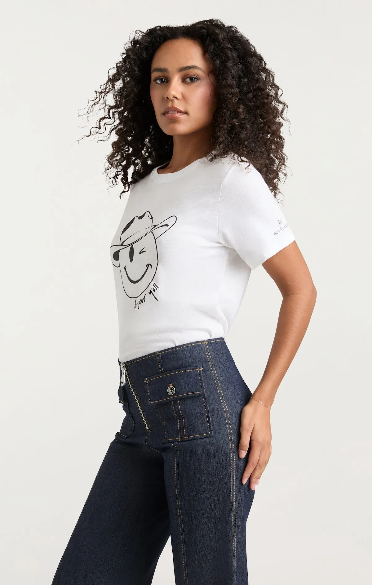 Bonjour Y'all Smiley Tee sold by cinq a sept product image thumbnail 3