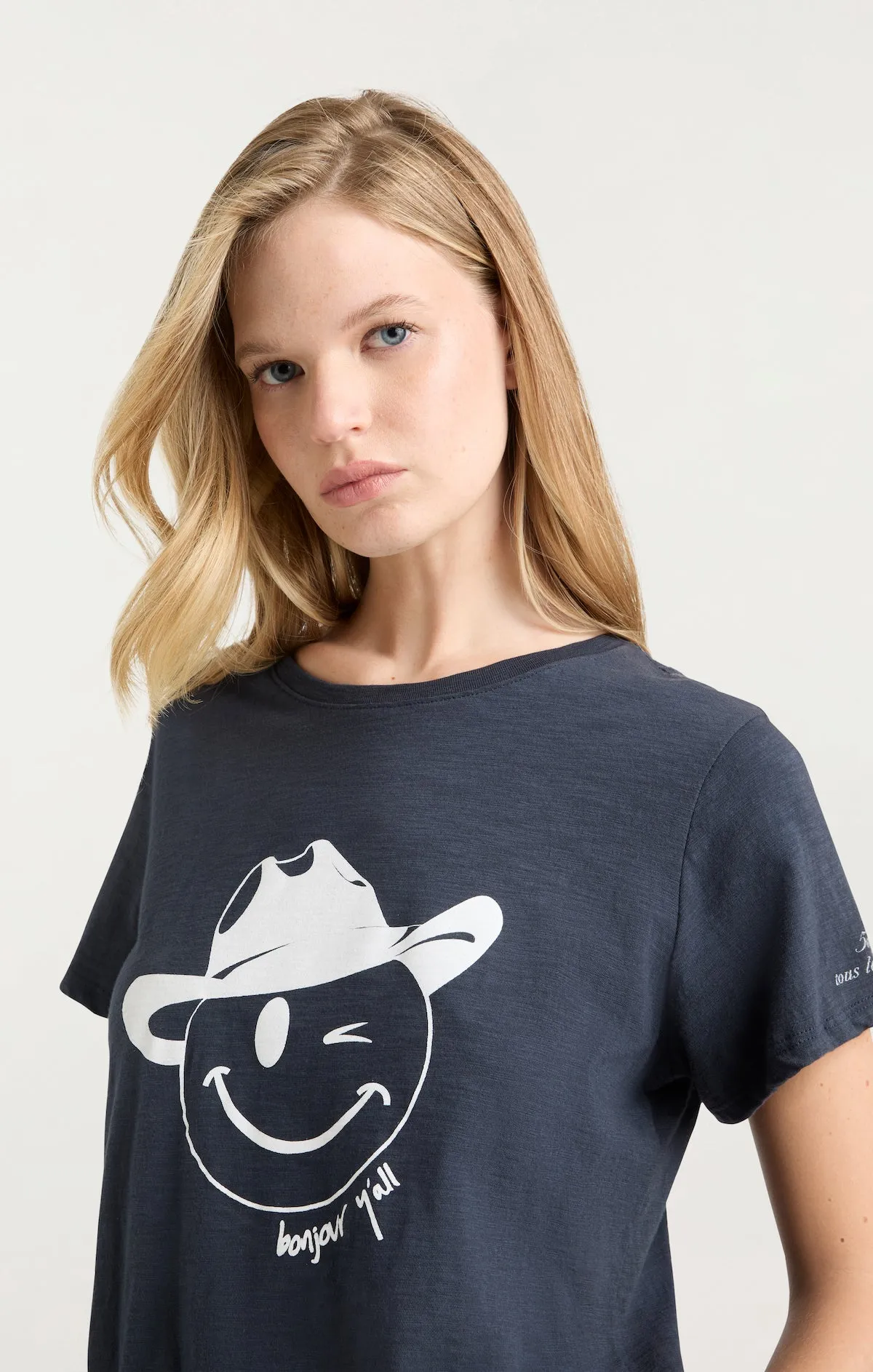 Bonjour Y'all Smiley Tee sold by cinq a sept product image thumbnail 3