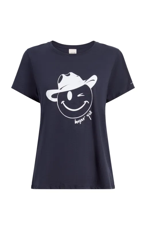 Bonjour Y'all Smiley Tee sold by cinq a sept