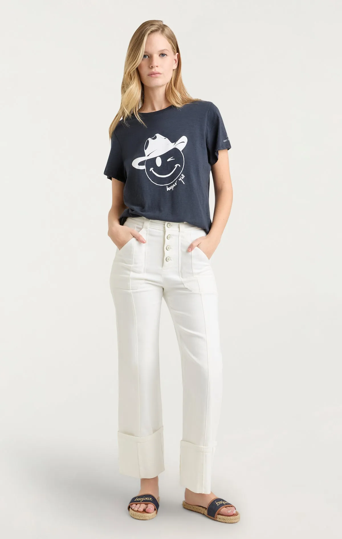 Bonjour Y'all Smiley Tee sold by cinq a sept product image thumbnail 2