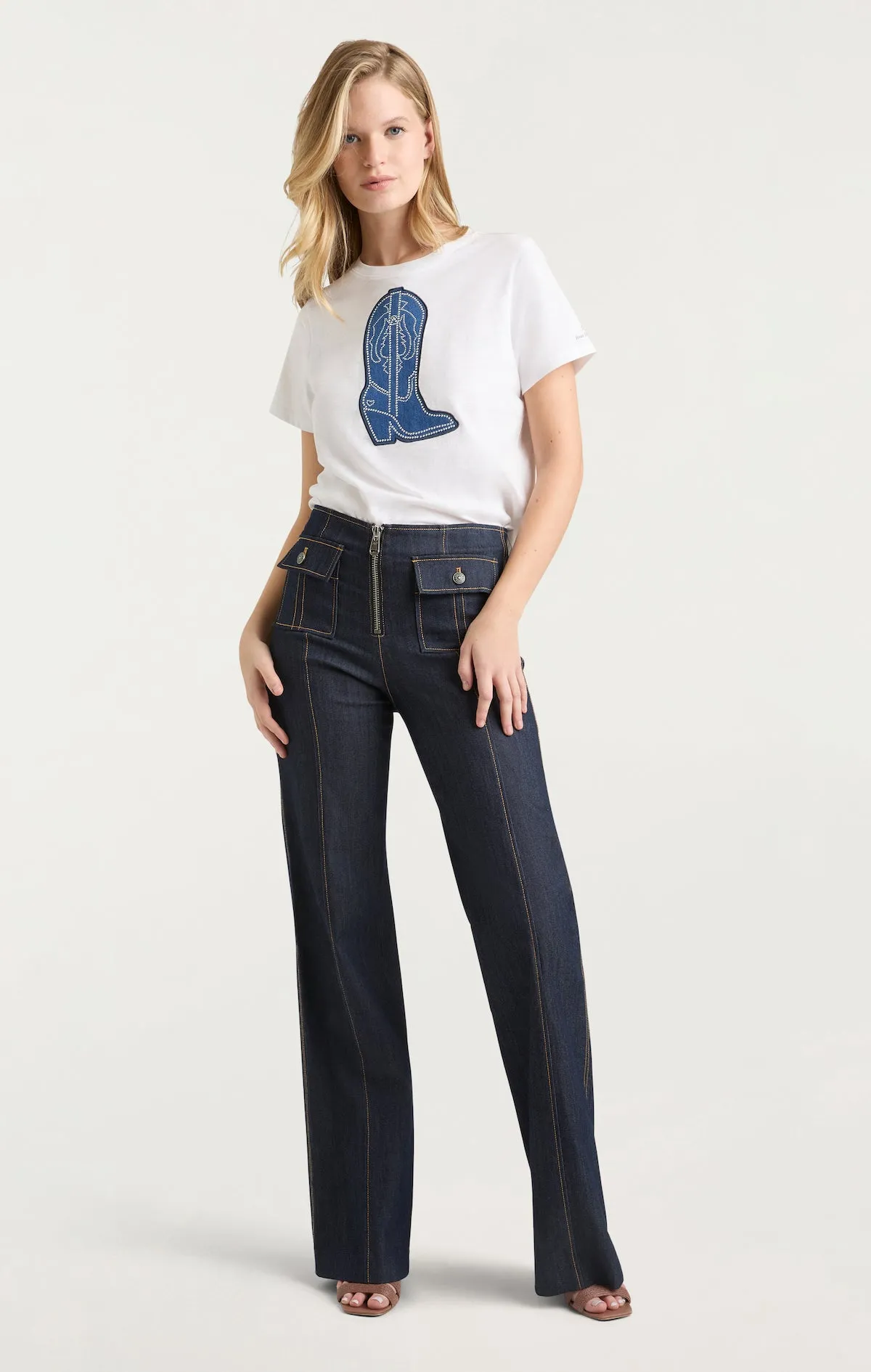 Silver Studs Jean Boot Tee sold by cinq a sept product image thumbnail 2