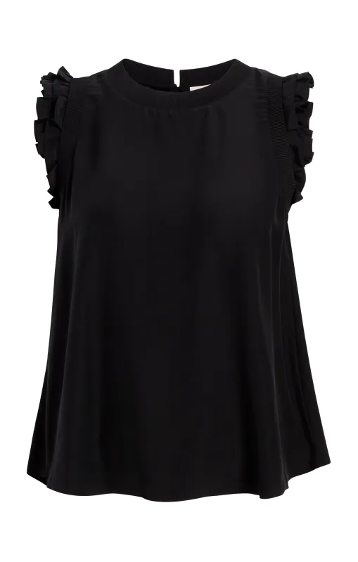 Woven Ruffle Lenore Top sold by cinq a sept