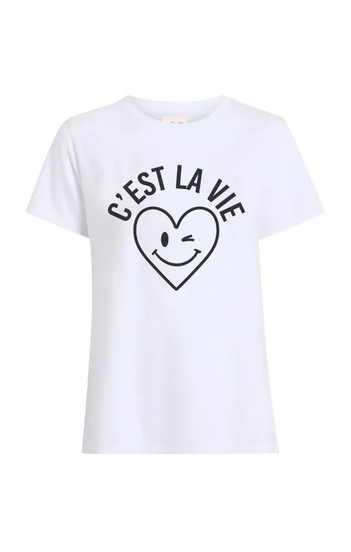 C'est La Vie Heart Smiley Tee sold by cinq a sept
