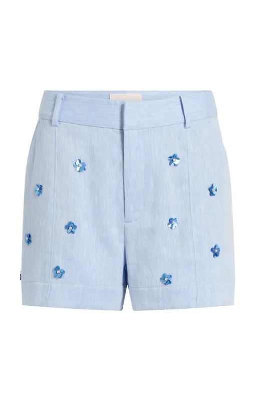 Pearl Ditsy Linen Suiting Tora Short sold by cinq a sept