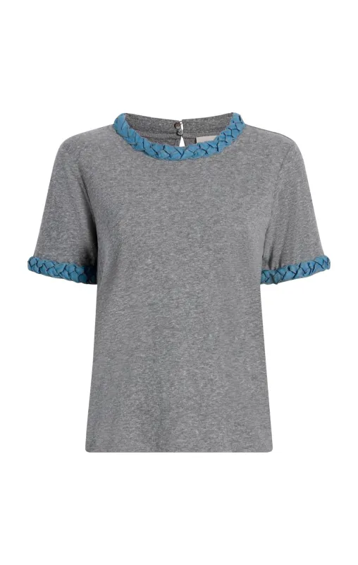 Denim Braided Tee sold by cinq a sept