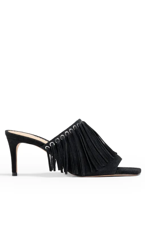 Sabrina Fringe Mule sold by cinq a sept