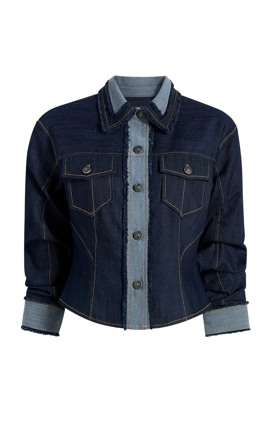 Cropped Scrunched Canyon Jean Jacket sold by cinq a sept