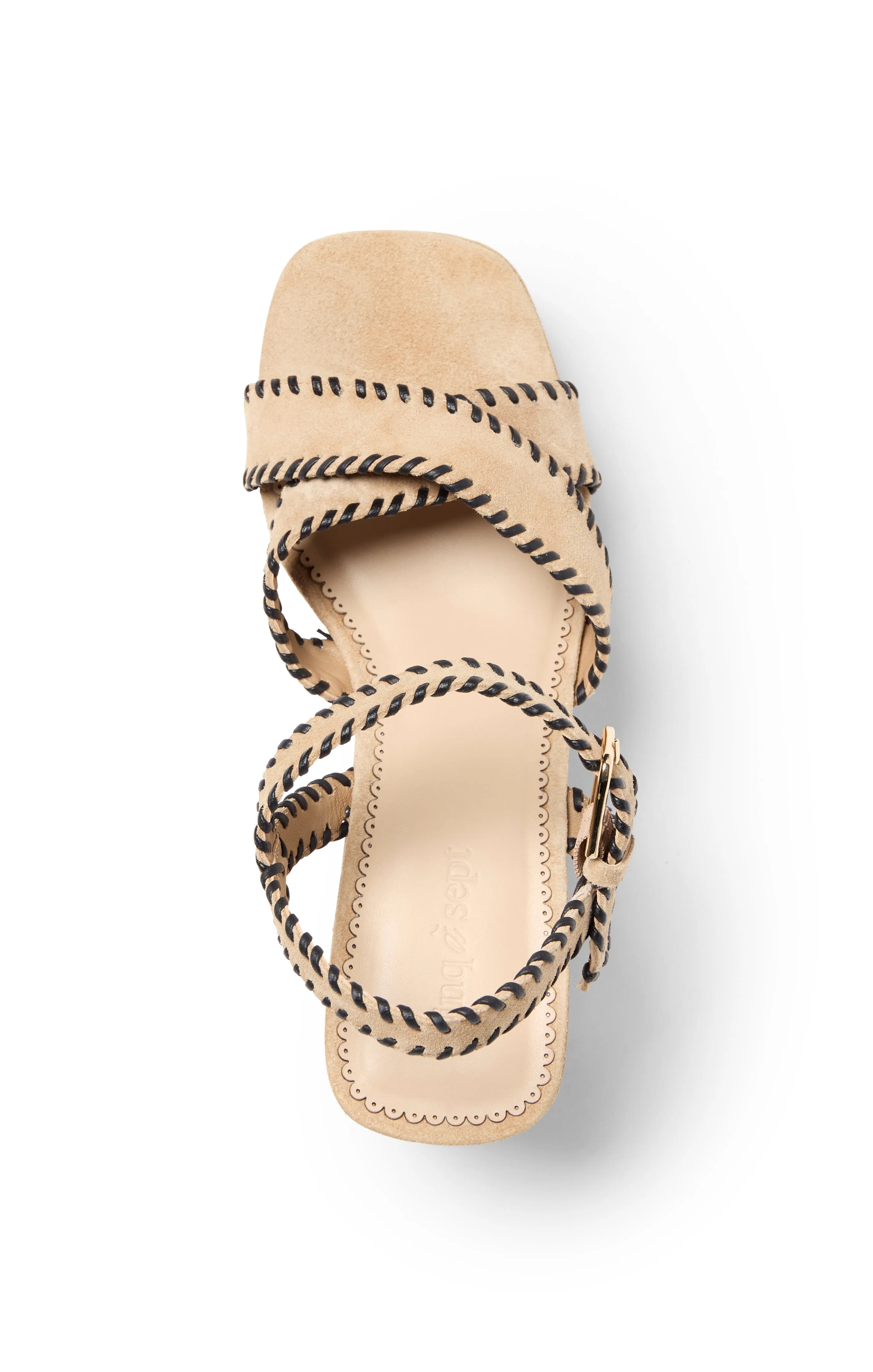 Sasha Whipstitch Suede Wedge Sandal sold by cinq a sept product image thumbnail 3
