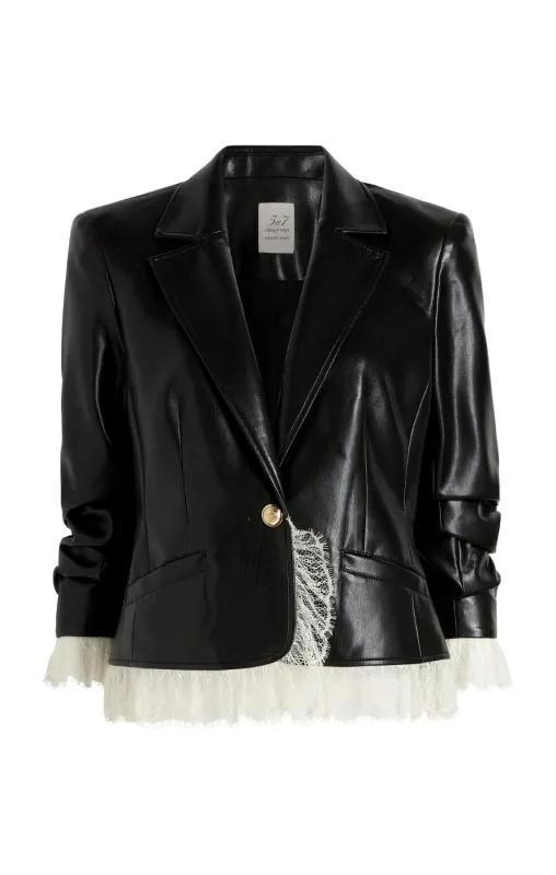 Vegan Leather Le Petit Roxie Blazer sold by cinq a sept