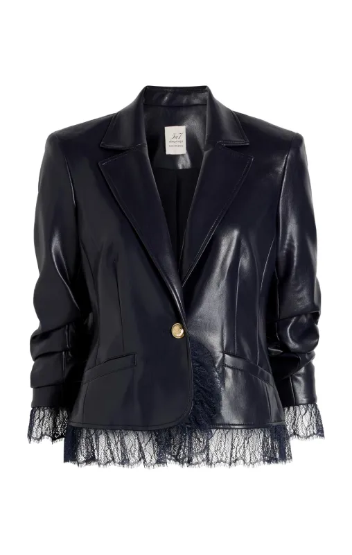 Vegan Leather Le Petit Roxie Blazer sold by cinq a sept