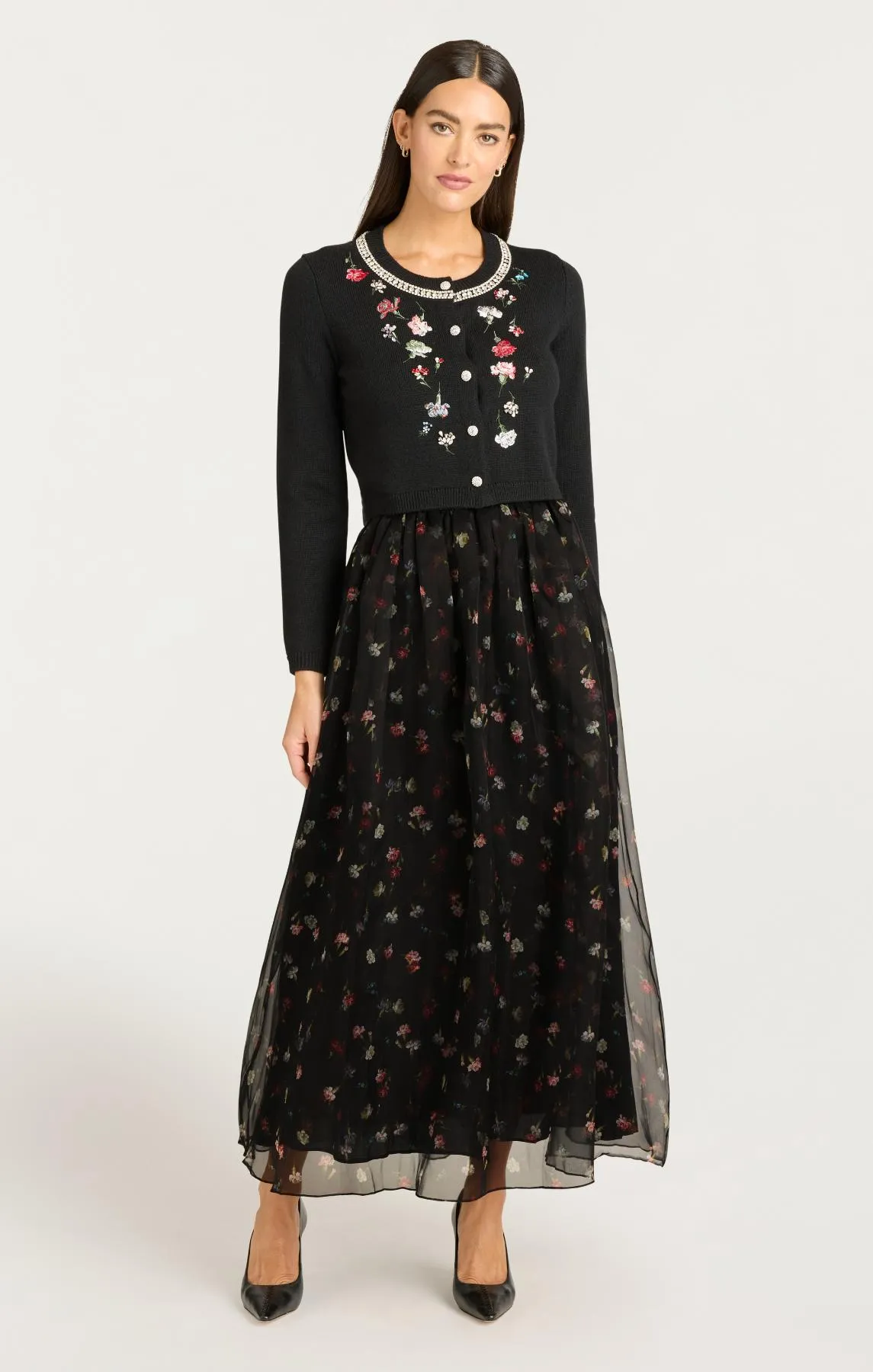 Tumbling Carnations Theora Skirt sold by cinq a sept product image thumbnail 2