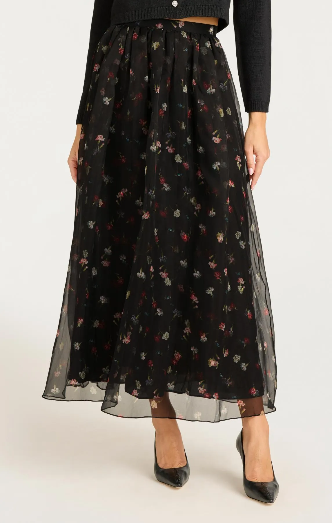 Tumbling Carnations Theora Skirt sold by cinq a sept product image thumbnail 3
