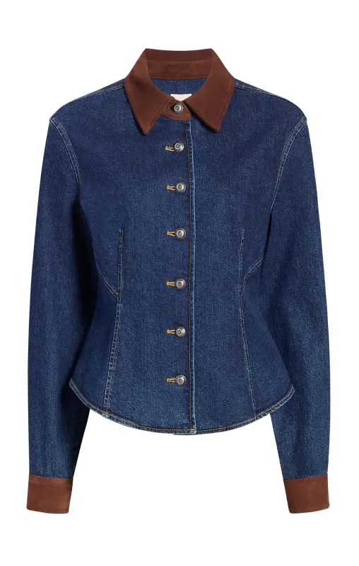 Suede Combo Autumn Jean Top sold by cinq a sept