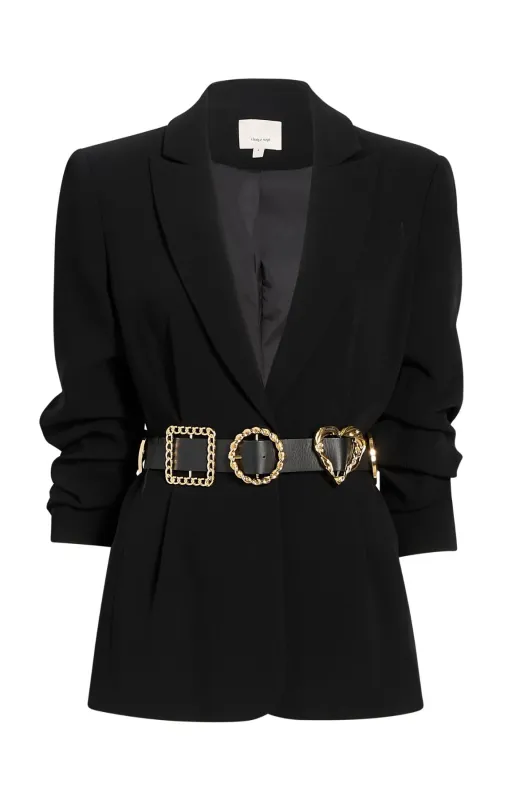Gold Belt Scrunched Cheyenne Blazer sold by cinq a sept