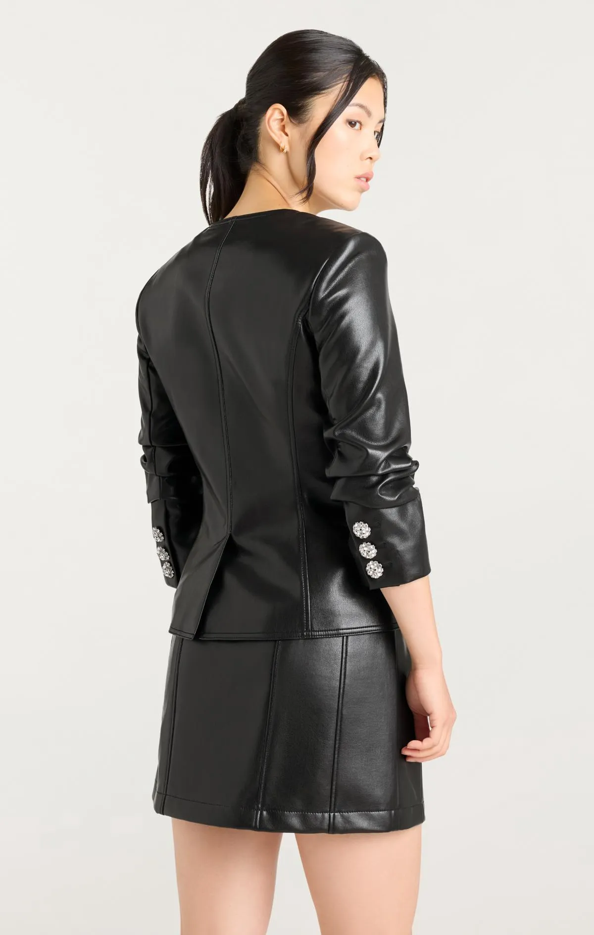 Vegan Leather Scrunched Chris Jacket sold by cinq a sept product image thumbnail 4