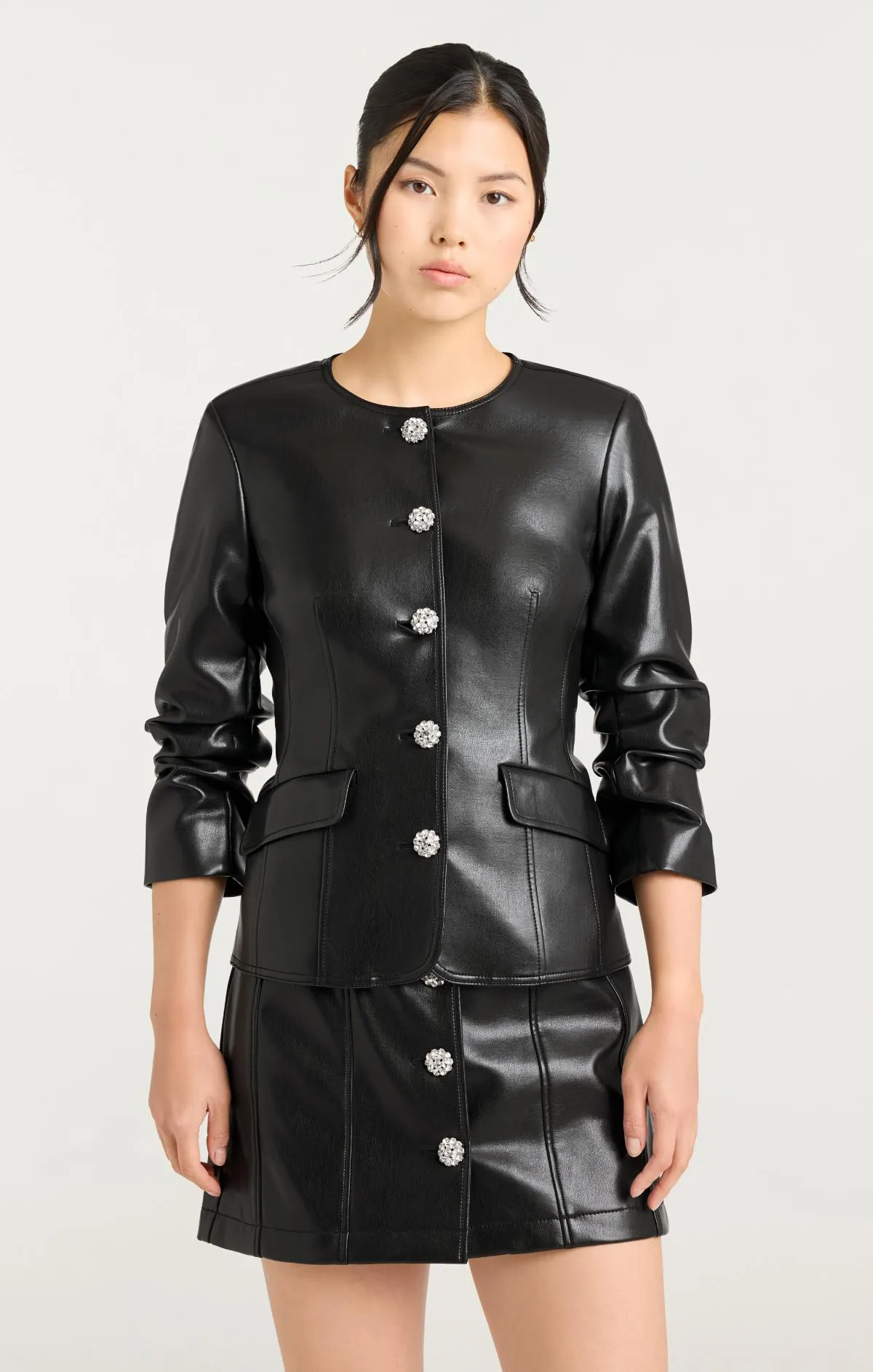 Vegan Leather Scrunched Chris Jacket sold by cinq a sept product image thumbnail 3
