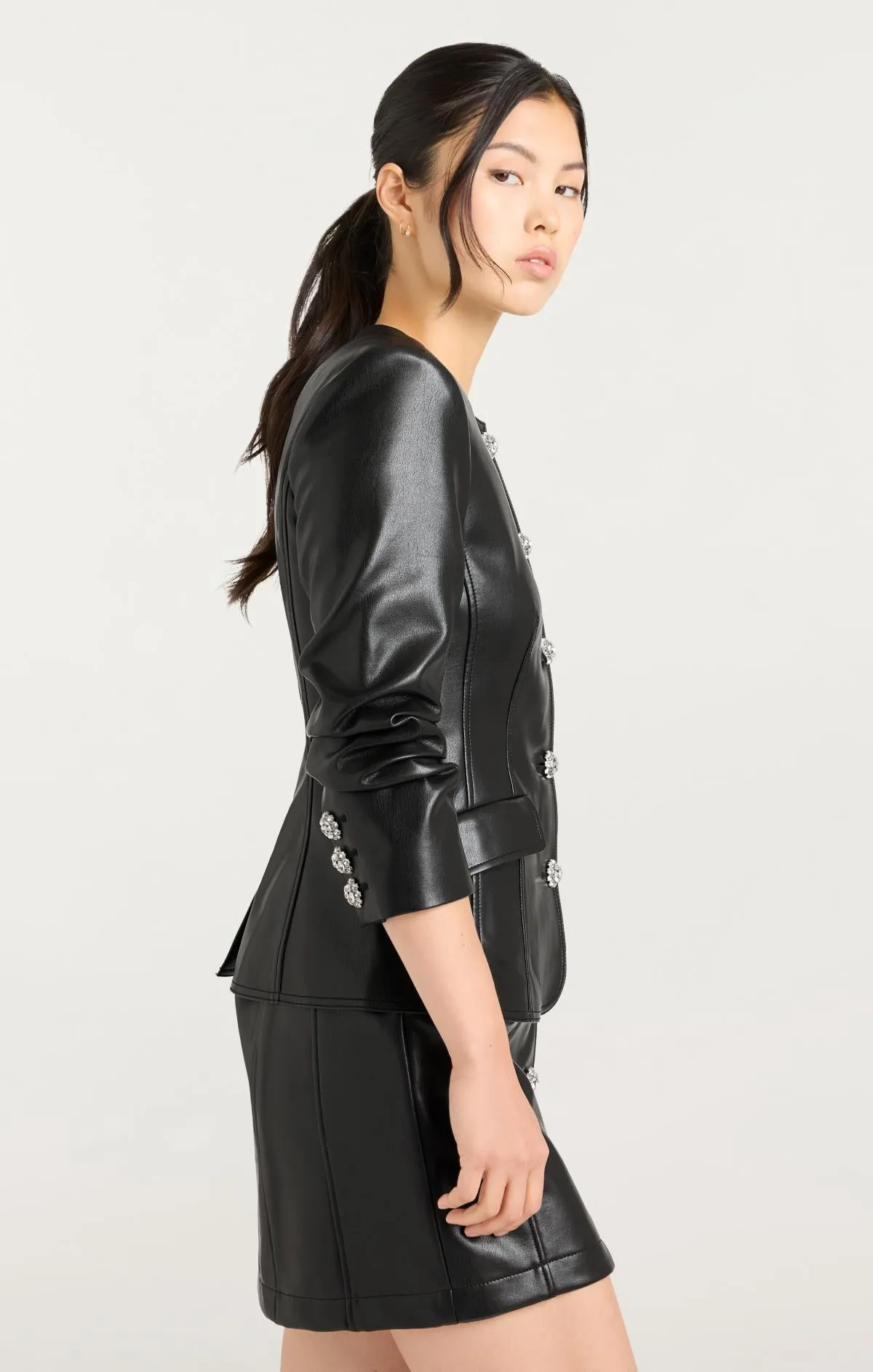 Vegan Leather Scrunched Chris Jacket sold by cinq a sept product image thumbnail 5