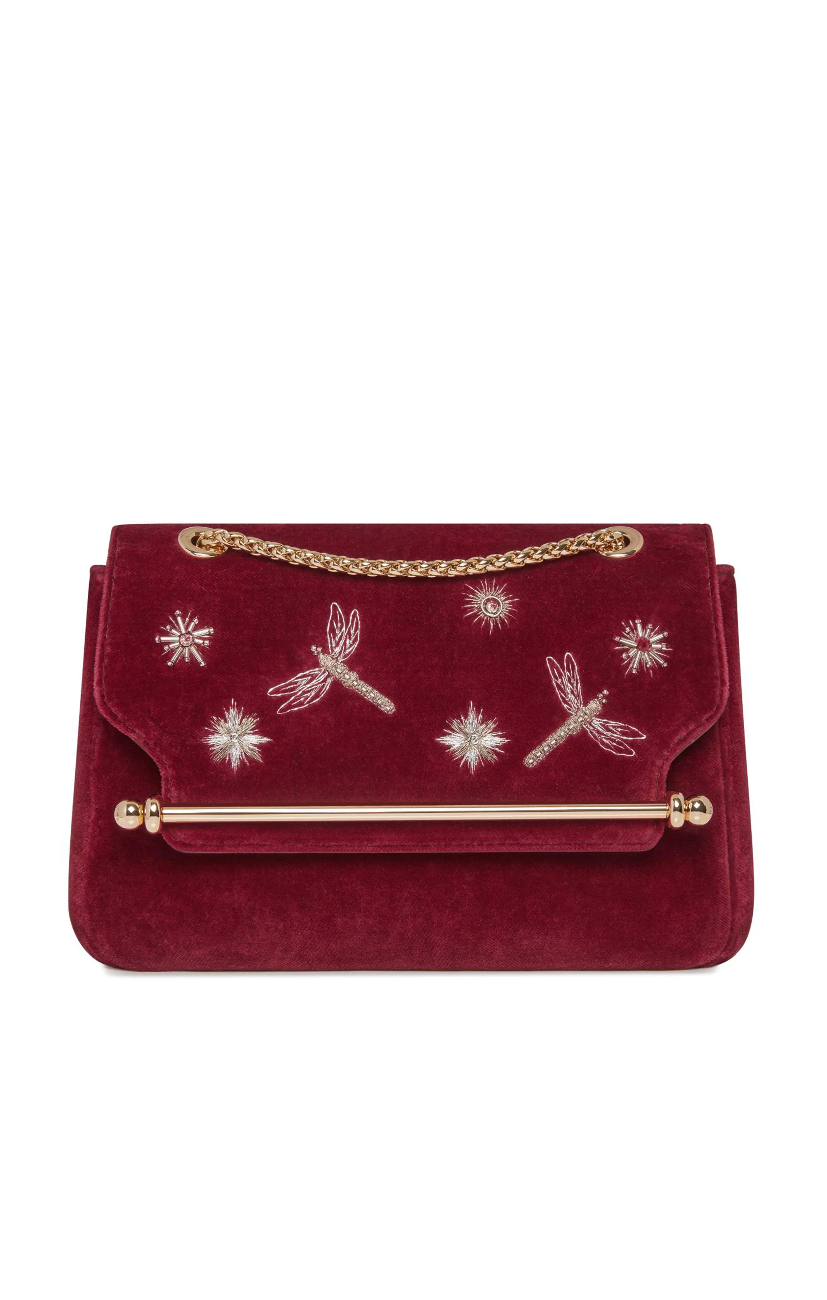 Strathberry East-West Embroidered Velvet Soft Mini sold by cinq a sept