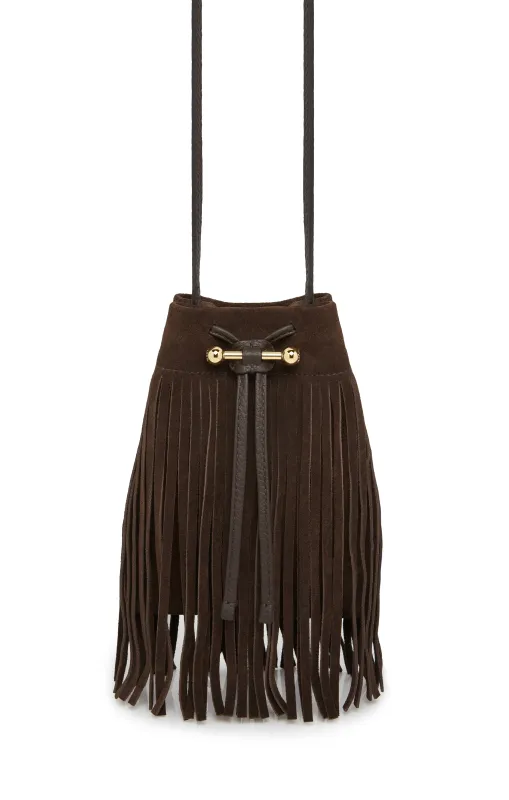 Strathberry Osette Midi Suede Pouch sold by cinq a sept