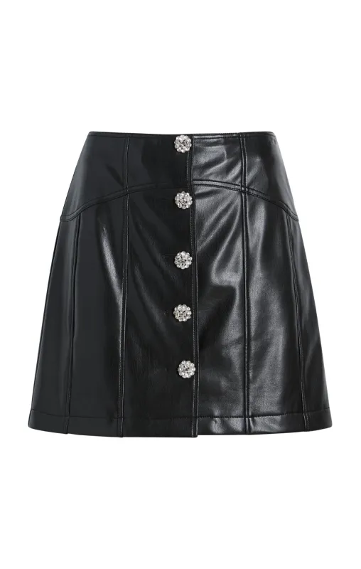 Vegan Leather Claudia Skirt sold by cinq a sept