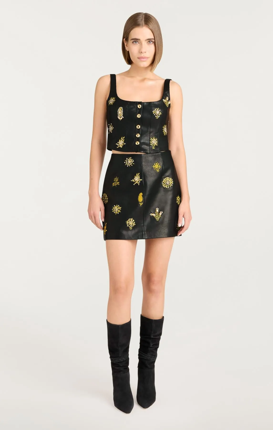 Leila Leather Doris Skirt sold by cinq a sept product image thumbnail 2