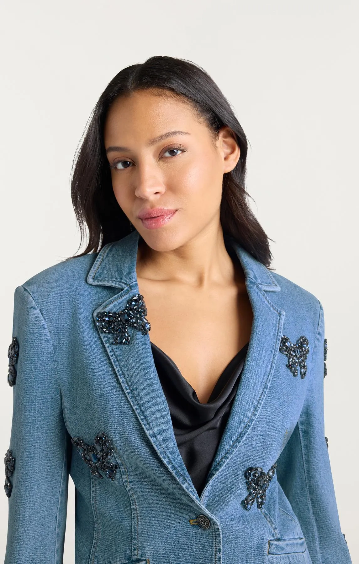 Rhinestone Bow Le Petit Long Sleeve Khloe Jean Blazer sold by cinq a sept product image thumbnail 5