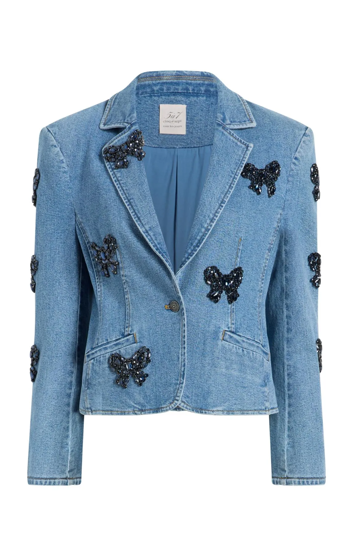 Rhinestone Bow Le Petit Long Sleeve Khloe Jean Blazer sold by cinq a sept