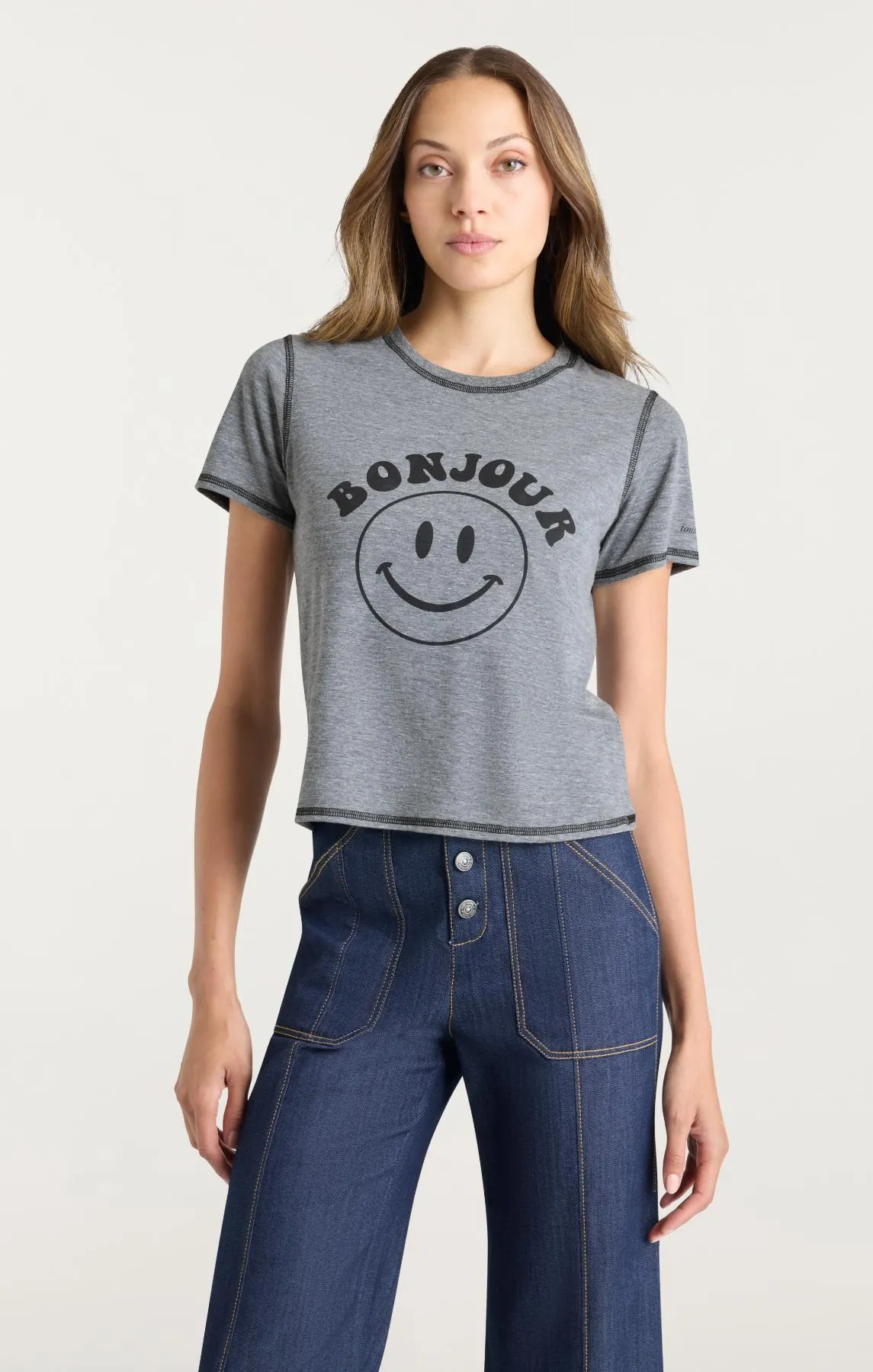 Bonjour Smiley Shrunken Tee sold by cinq a sept product image thumbnail 2