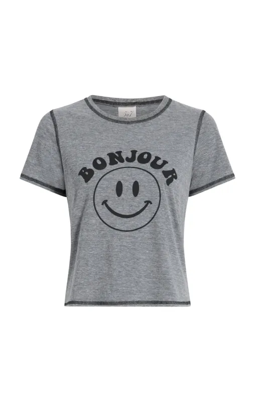 Bonjour Smiley Shrunken Tee sold by cinq a sept