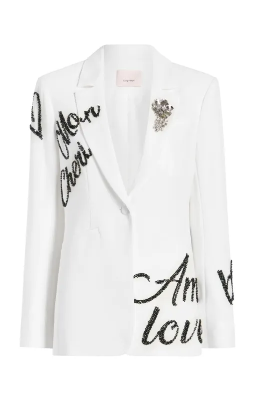 Crushed Sequin Loveletter Karlie Blazer made by cinq a sept