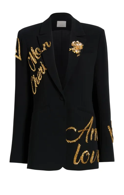 Crushed Sequin Loveletter Karlie Blazer made by cinq a sept
