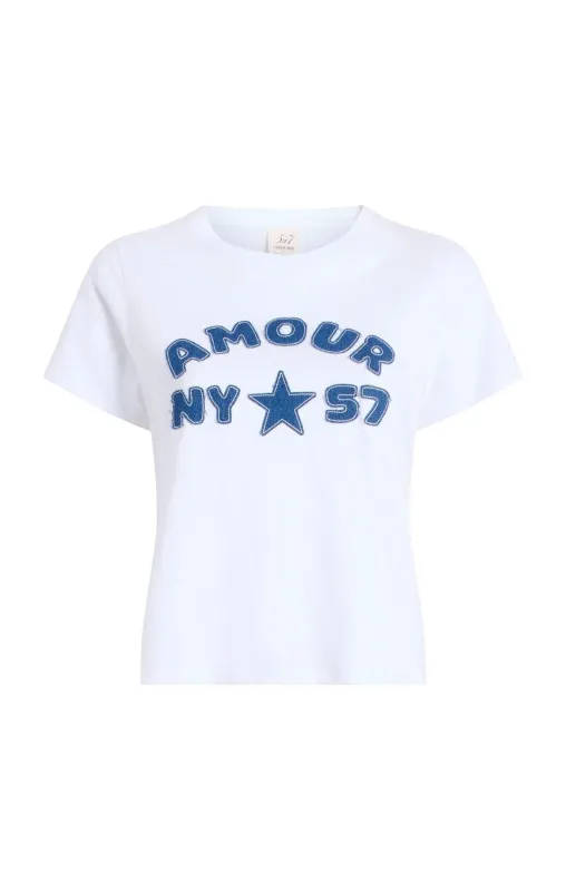 Amour 57 Patch Shrunken Tee sold by cinq a sept
