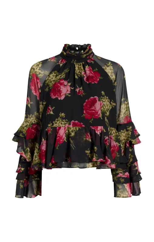Baroque Roses Skylah Top sold by cinq a sept