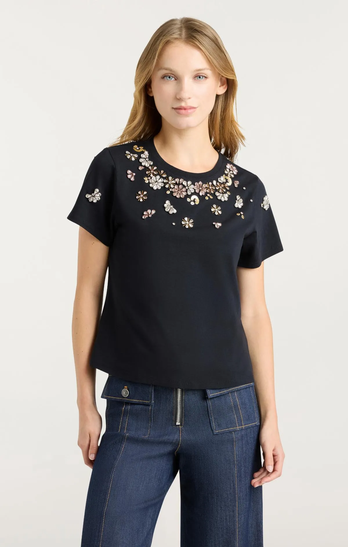 Tumbling Flowers Shrunken Tee sold by cinq a sept product image thumbnail 2