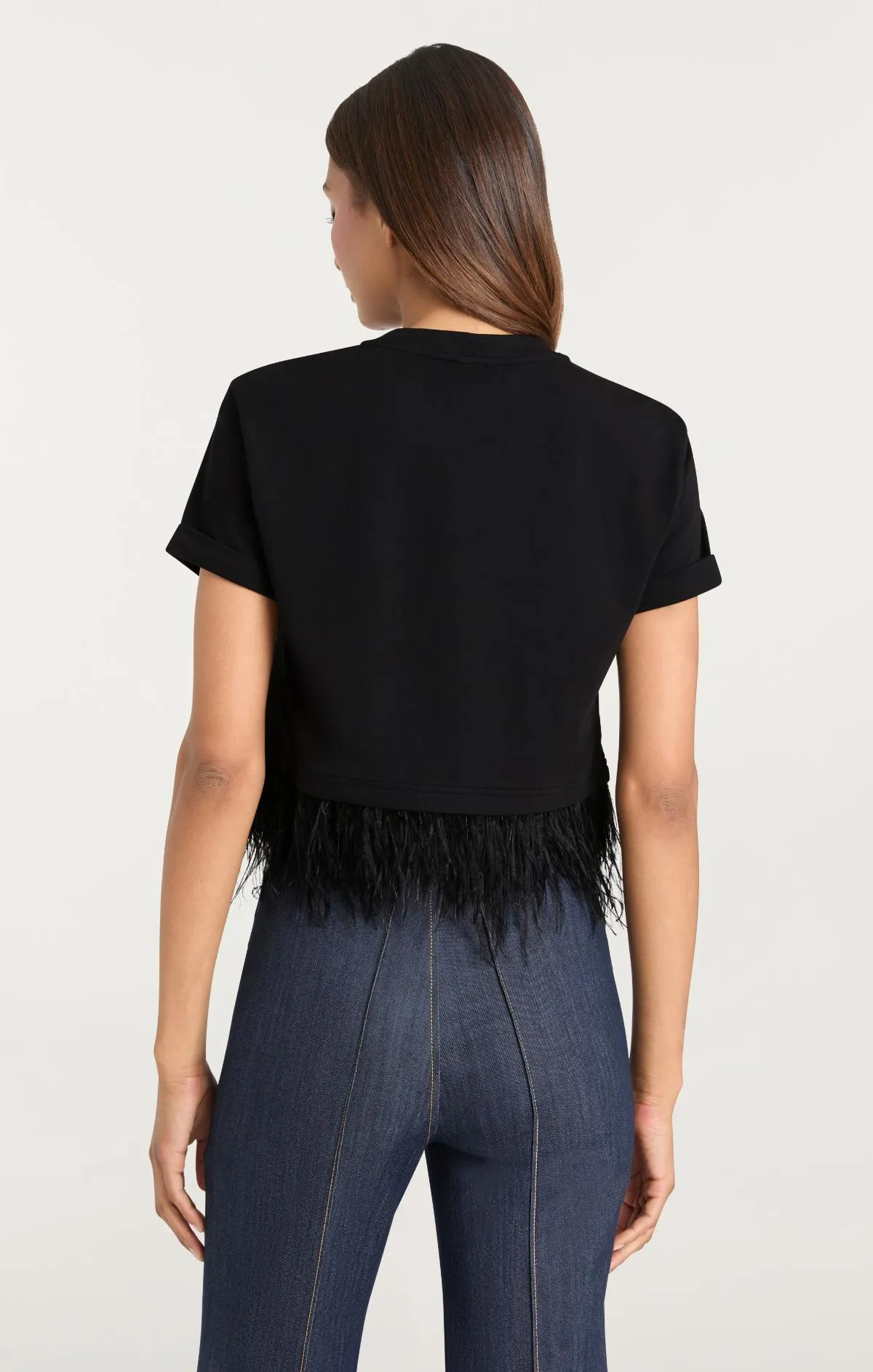 Short Sleeve Cropped Feather Tee sold by cinq a sept product image thumbnail 4