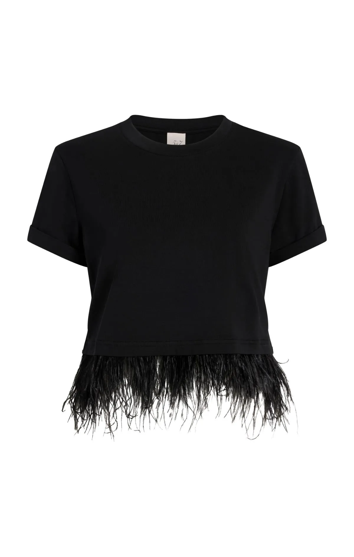 Short Sleeve Cropped Feather Tee sold by cinq a sept