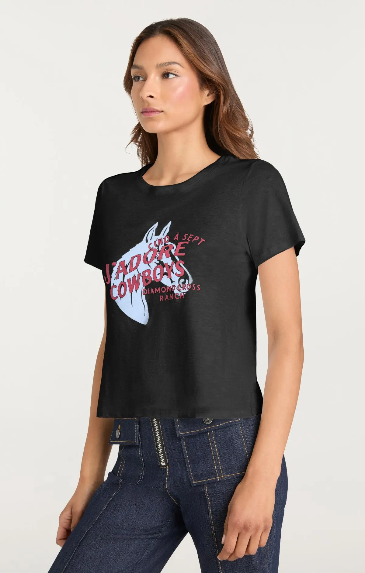 Jadore Cowboys Diamond Cross Ranch Shrunken Tee sold by cinq a sept product image thumbnail 4