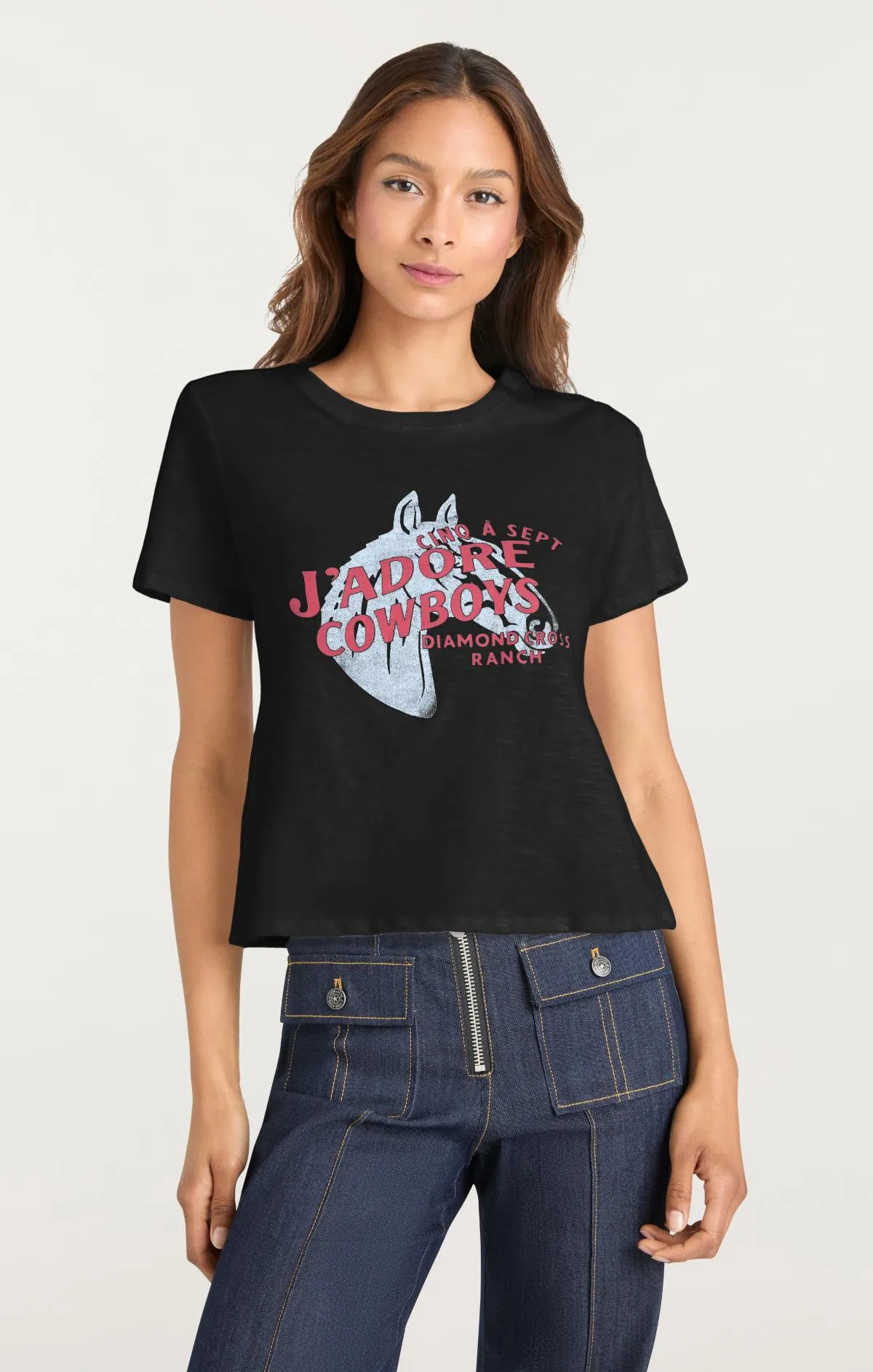 Jadore Cowboys Diamond Cross Ranch Shrunken Tee sold by cinq a sept product image thumbnail 2