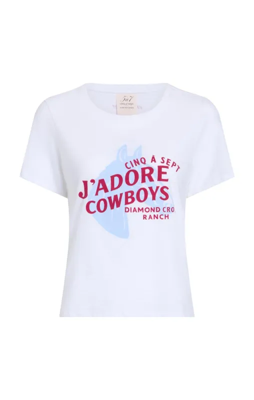 Jadore Cowboys Diamond Cross Ranch Shrunken Tee sold by cinq a sept