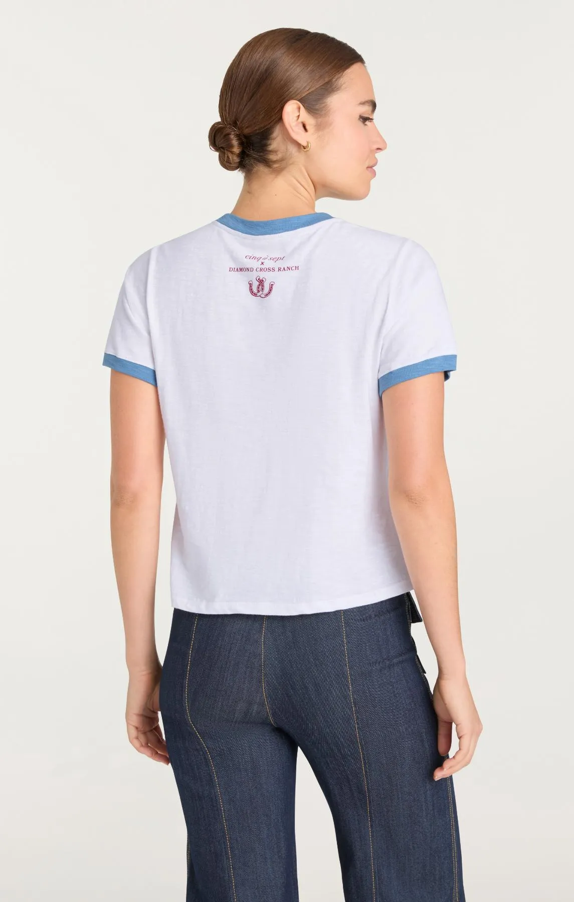 Diamond Cross Ranch X 5a7 Shrunken Ringer Tee sold by cinq a sept product image thumbnail 5