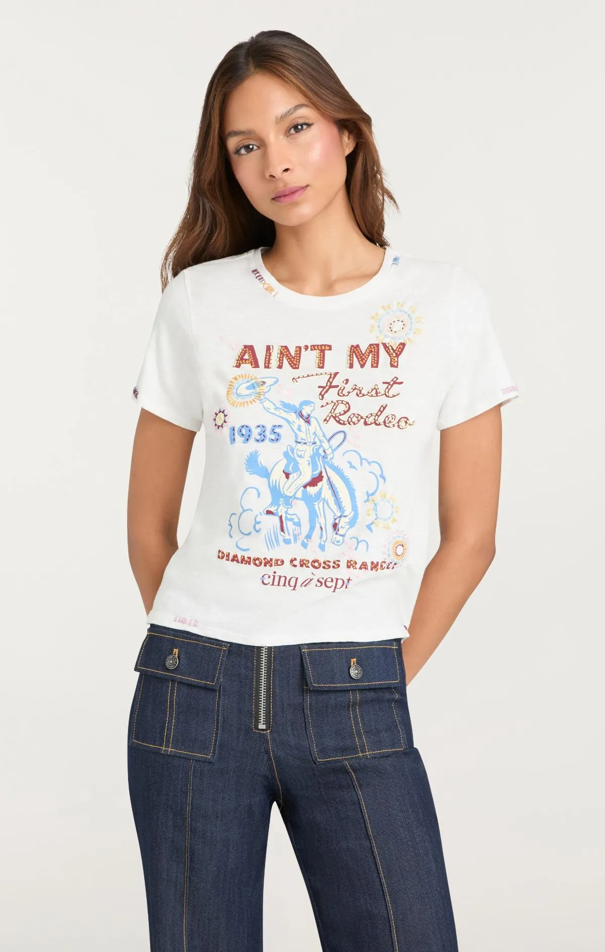 Bespoke Aint My First Rodeo Shrunken Tee sold by cinq a sept product image thumbnail 2