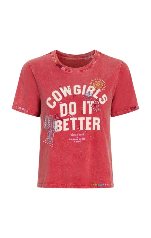 Bespoke Cowgirls Do It Better Shrunken Tee sold by cinq a sept