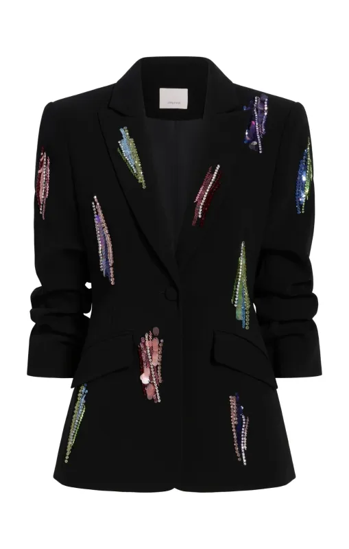 Paillette Whirl Scrunched Cheyenne Blazer sold by cinq a sept