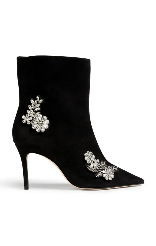 Mia Crystal Applique Ankle Heel sold by cinq a sept