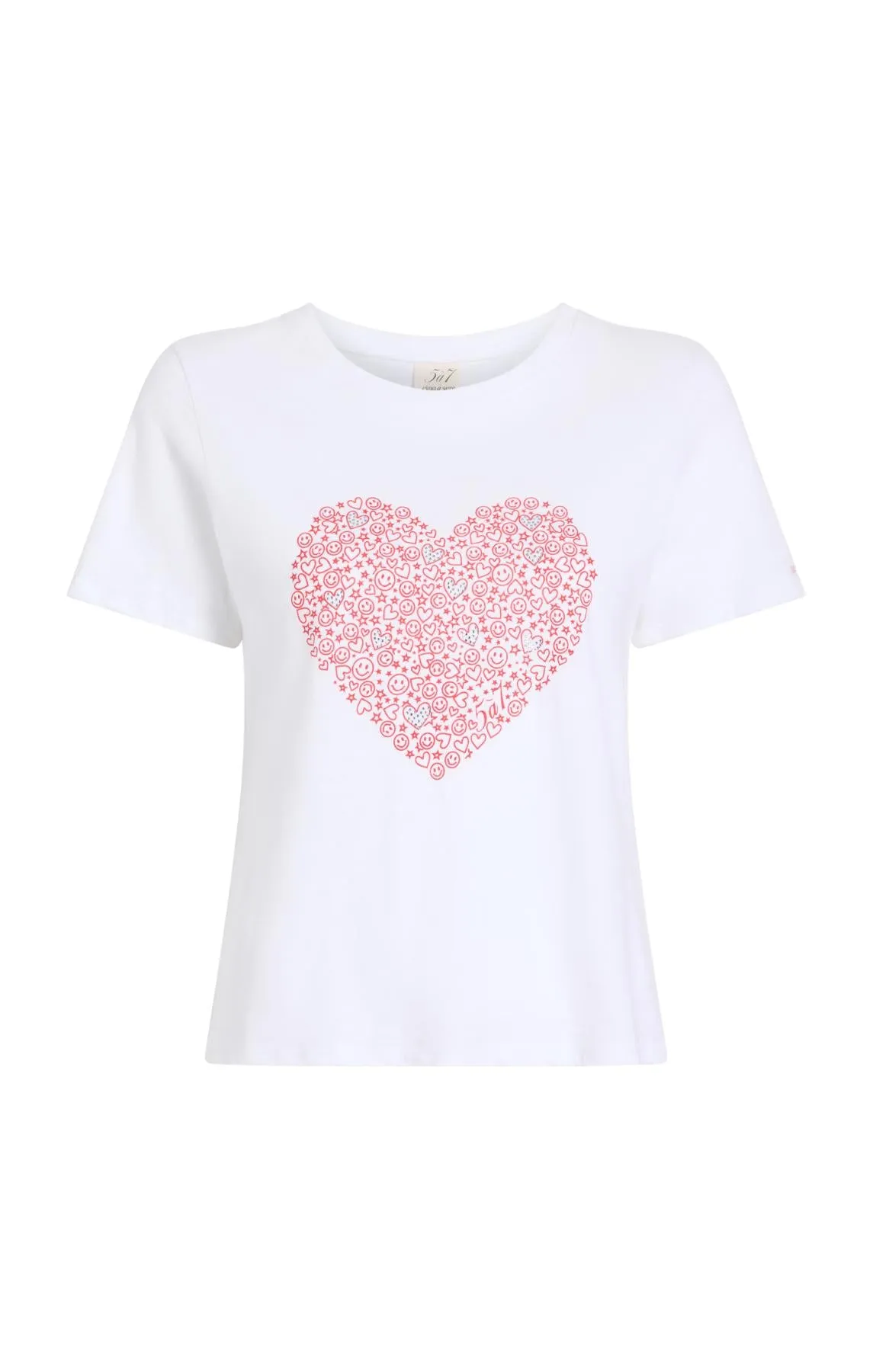 Rhinestone Doodle Heart Shrunken Tee sold by cinq a sept