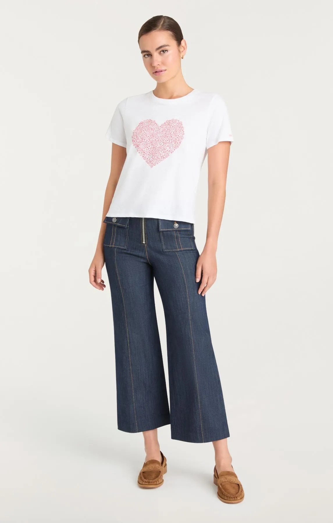 Rhinestone Doodle Heart Shrunken Tee sold by cinq a sept product image thumbnail 5
