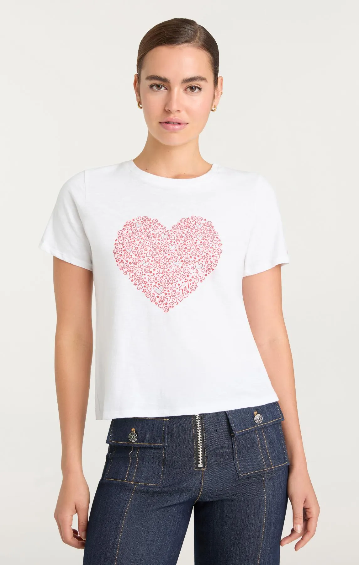 Rhinestone Doodle Heart Shrunken Tee sold by cinq a sept product image thumbnail 2