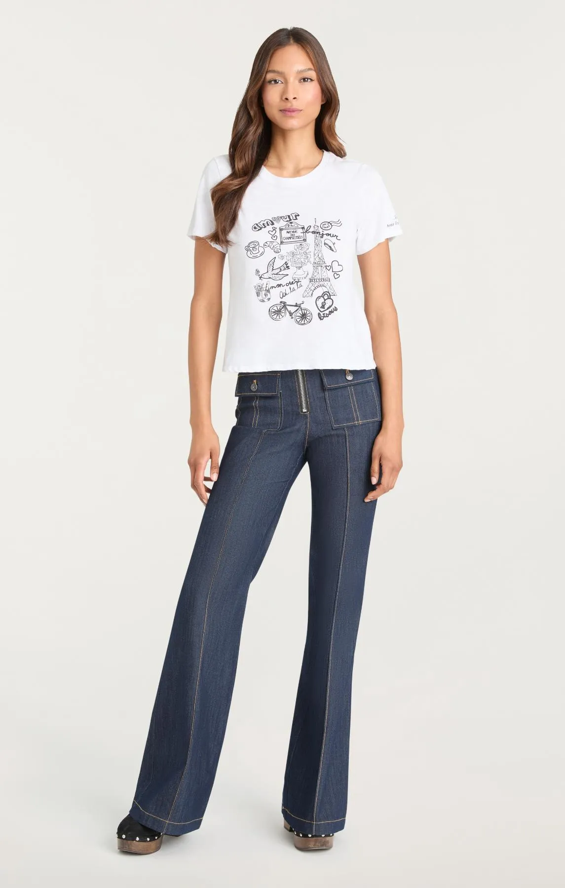 Rhinestone Paris Doodle Shrunken Tee sold by cinq a sept product image thumbnail 4