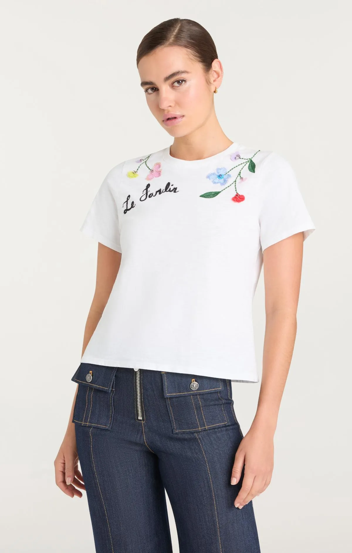 3D Floral Vine Shrunken Tee sold by cinq a sept product image thumbnail 2