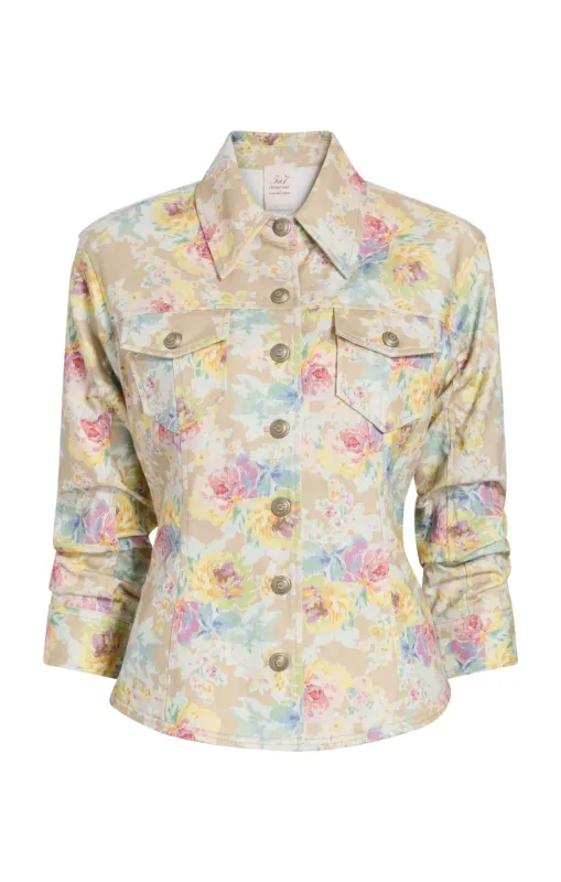 Ikat Bouquet Scrunched Canyon Jean Jacket sold by cinq a sept